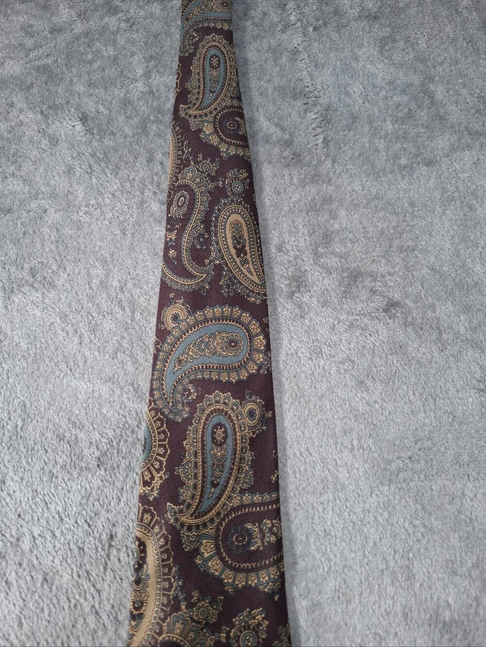 Brioni Italy 100% Silk Tie Burgundy Teal Paisley Men's Luxury Necktie Classic
